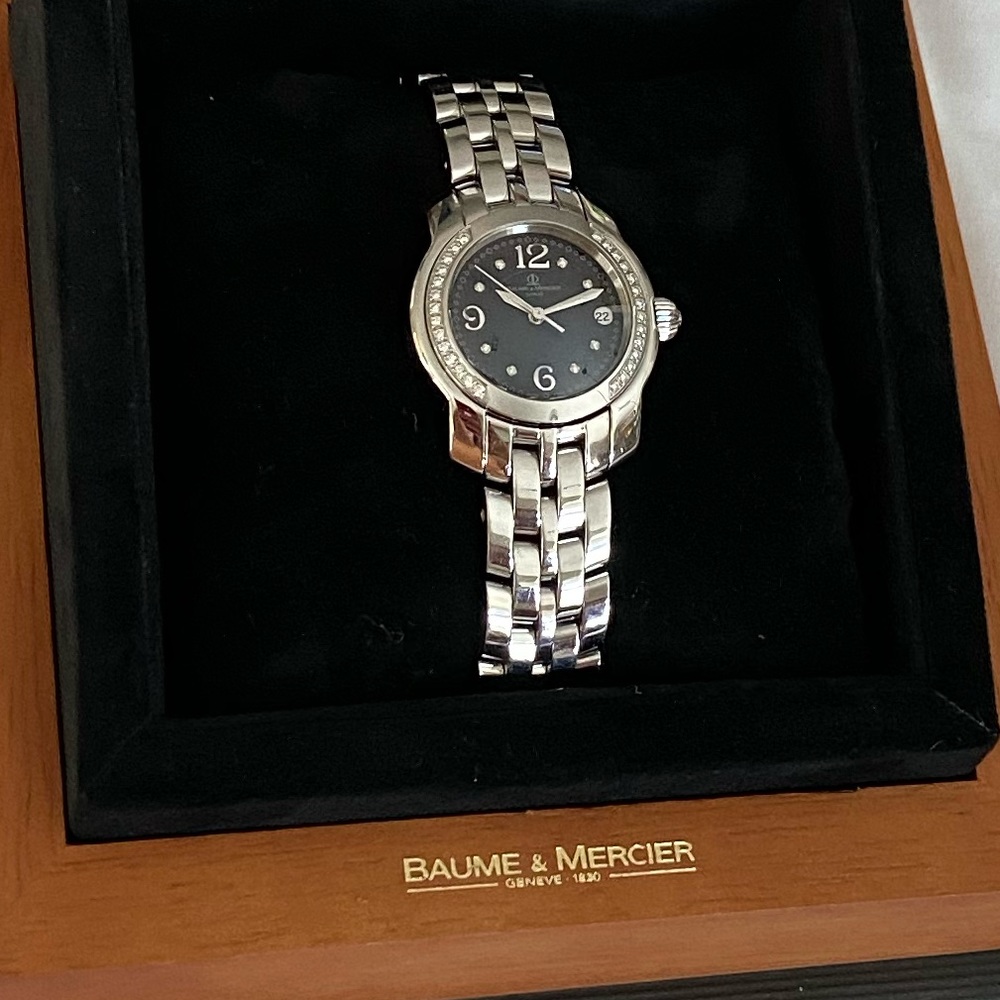 Ladies Baume & Mercier Steel Diamond Bezel Watch